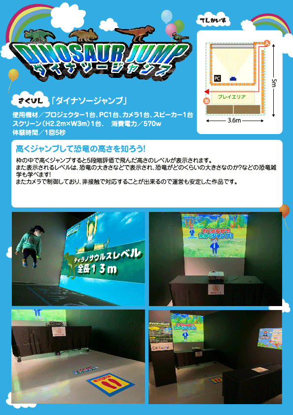 恐竜ジャンプ プレイデモGIFアニメ